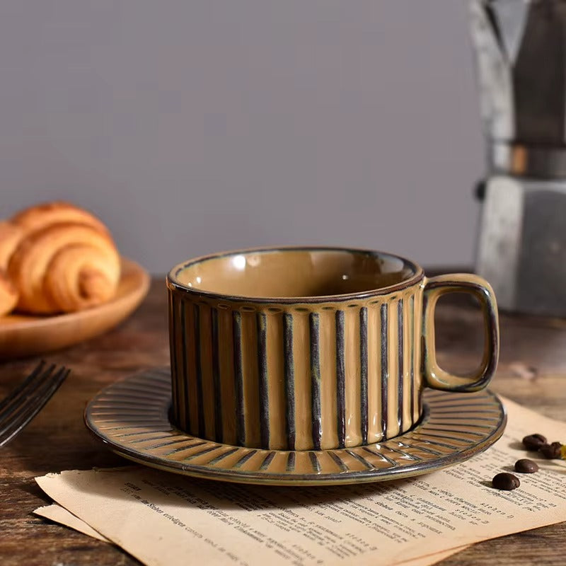 Retro Stripe 220ml Mug Set – Assorted Colors - Set of 3