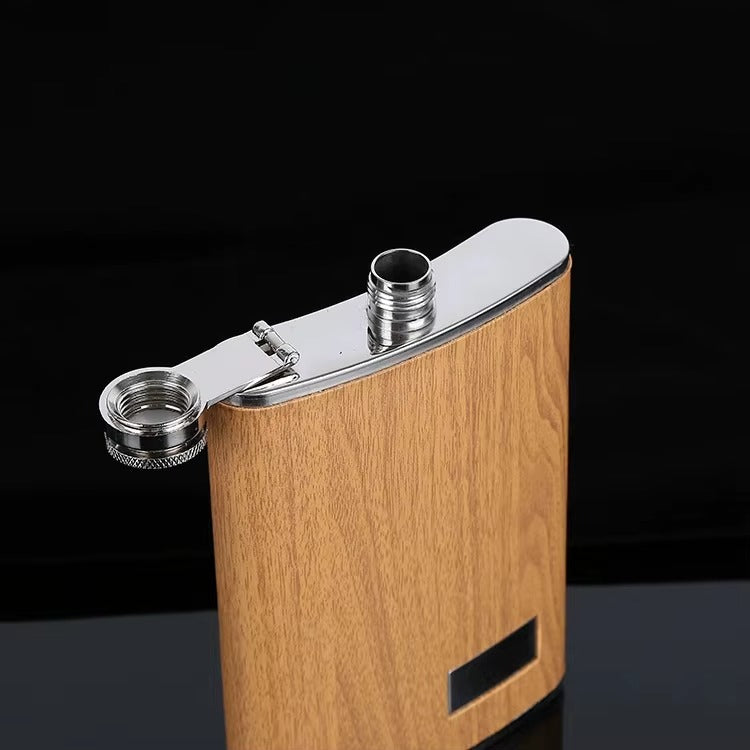 Stainless Steel Flask Set with Wooden Case | 9 oz