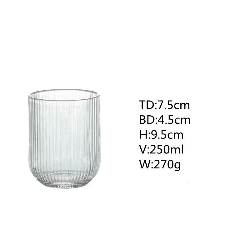 250ml Ribbed Glass Cups - Set of 4 Coffee&Co.