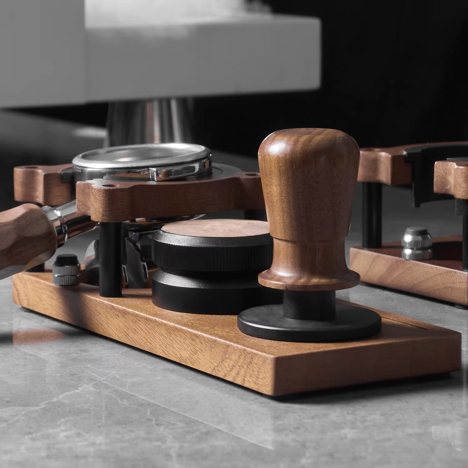 Barista Tamper Stand – Espresso Base Rack with Wooden Holder 51/54/58mm