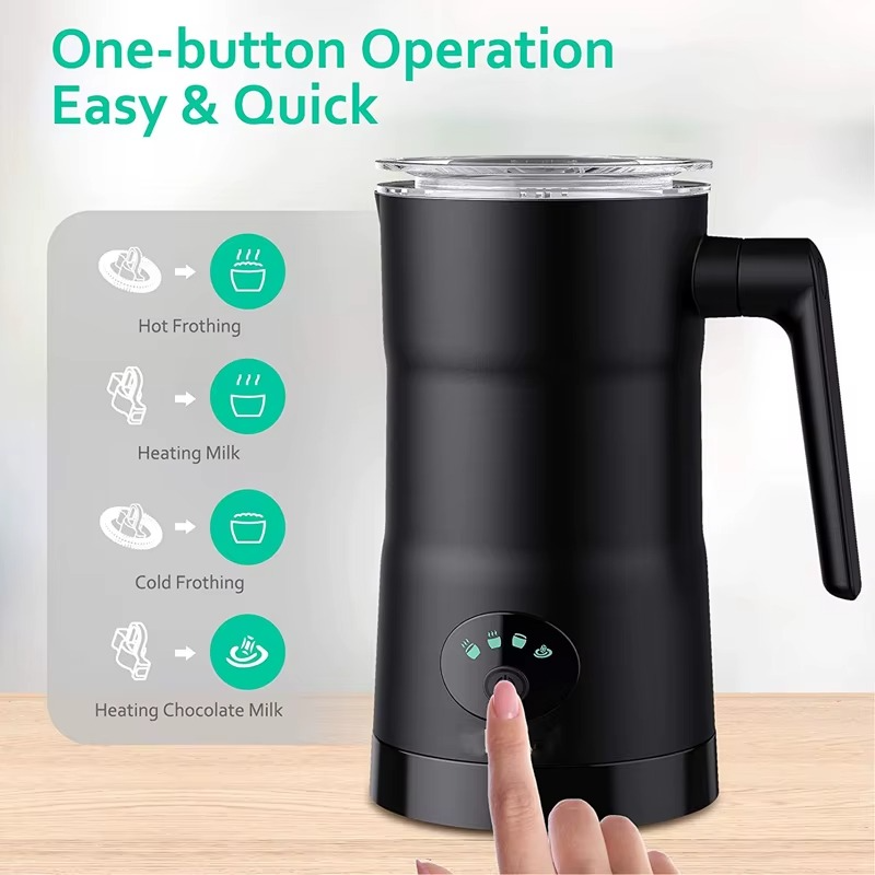 4-in-1 Electric Milk Frother and Steamer – Multifunctional Hot and Cold Foam Maker for Coffee and Hot Chocolate