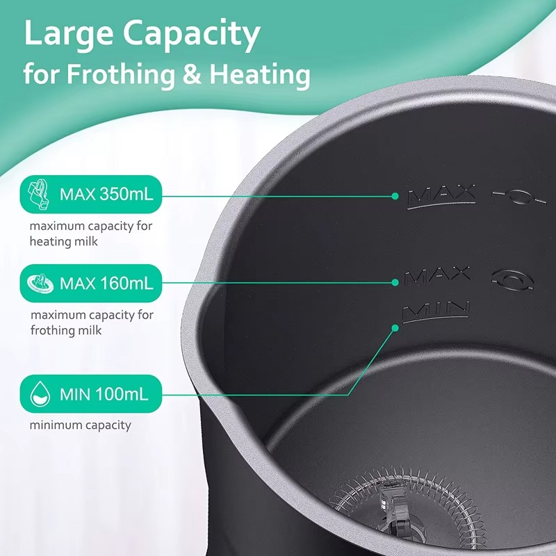 4-in-1 Electric Milk Frother and Steamer – Multifunctional Hot and Cold Foam Maker for Coffee and Hot Chocolate