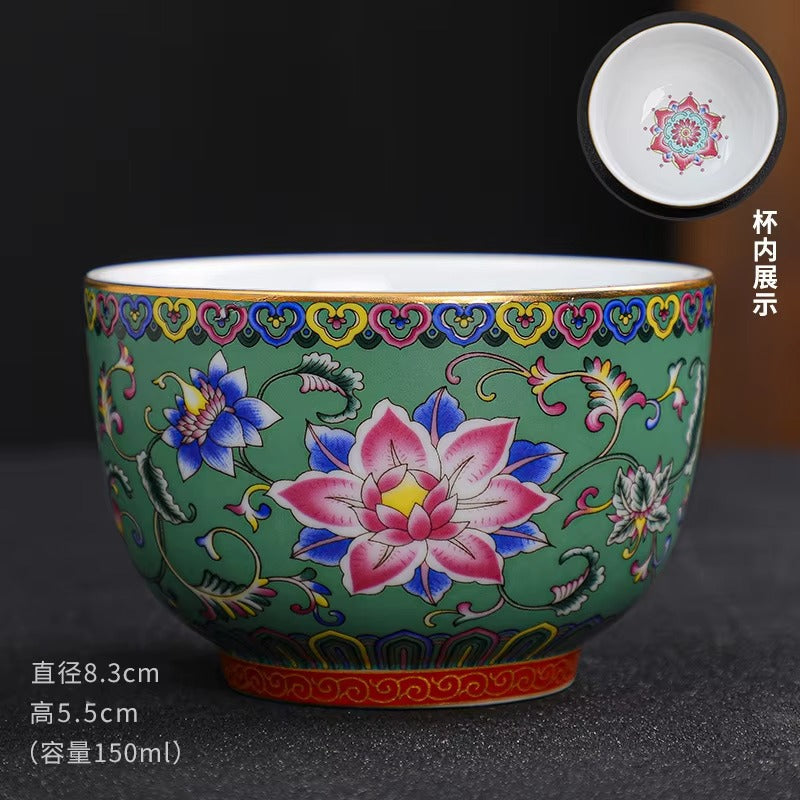 Vintage Enamel Ceramic Cups – Set of 4 Cups (150ml) Coffee&Co.