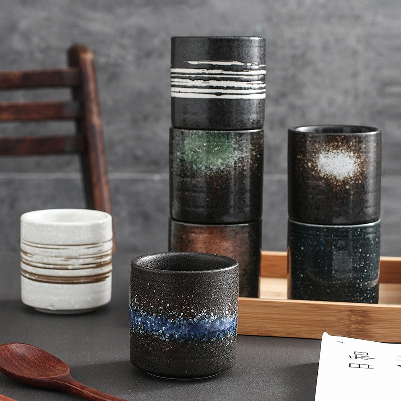 Japanese Style Ceramic Cups Set of 3 | 200ml Handleless Tea, Coffee & Sake Cups