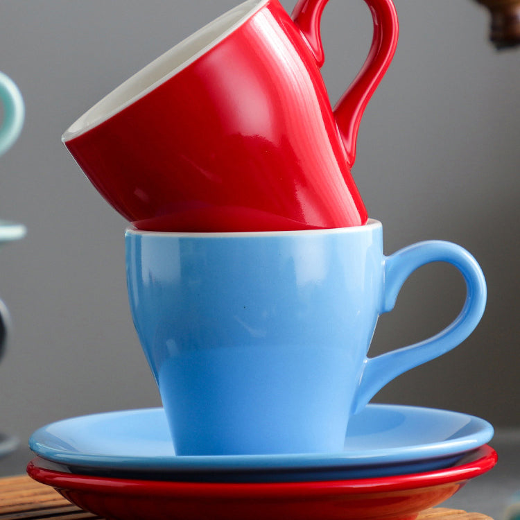 Set of 6 Italian Ceramic Espresso Cups & Saucers – 80ml