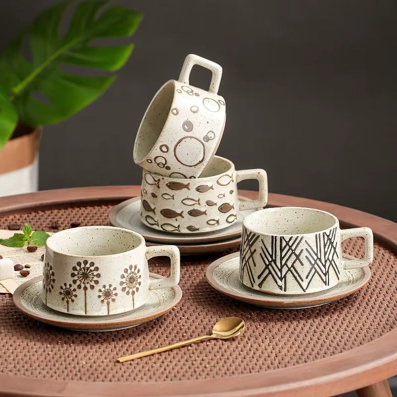 Ceramic Cappuccino Cup & Saucer Set of 3 | 230ml