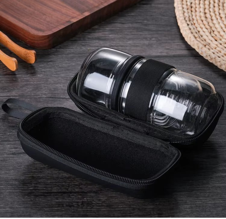 Portable Borosilicate Glass Tea Set 420ml