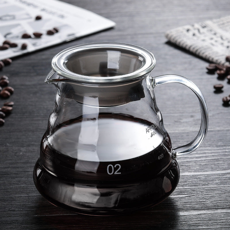 V60 Pour Over Coffee Set Size 02 | Glass Dripper, 600ml Server & Wooden Stand
