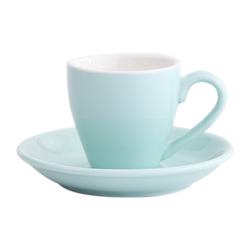 Set of 6 Italian Ceramic Espresso Cups & Saucers – 80ml