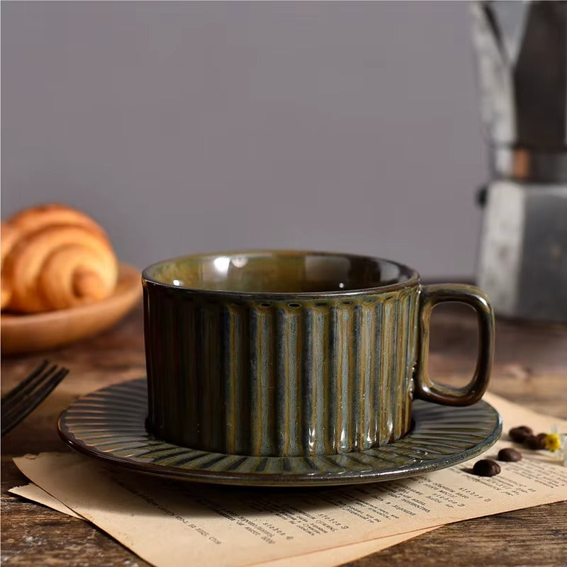Retro Stripe 220ml Mug Set – Assorted Colors - Set of 3