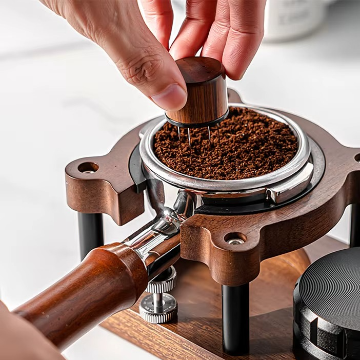 Barista Tamper Stand – Espresso Base Rack with Wooden Holder 51/54/58mm