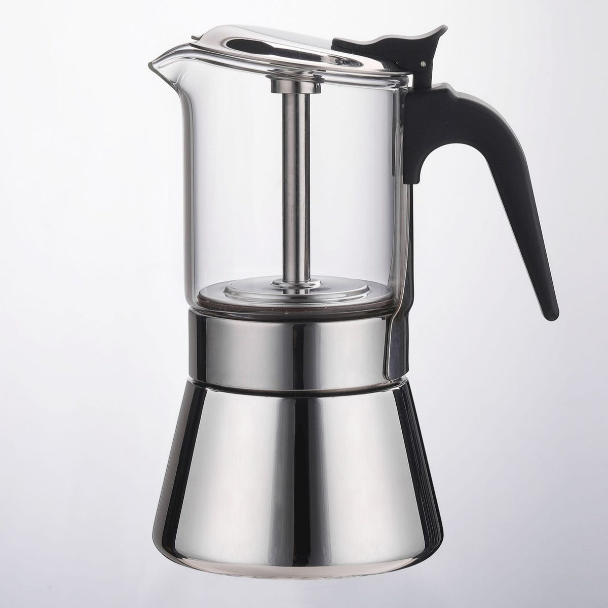 Glass & Stainless Steel Moka Pot – Induction Compatible