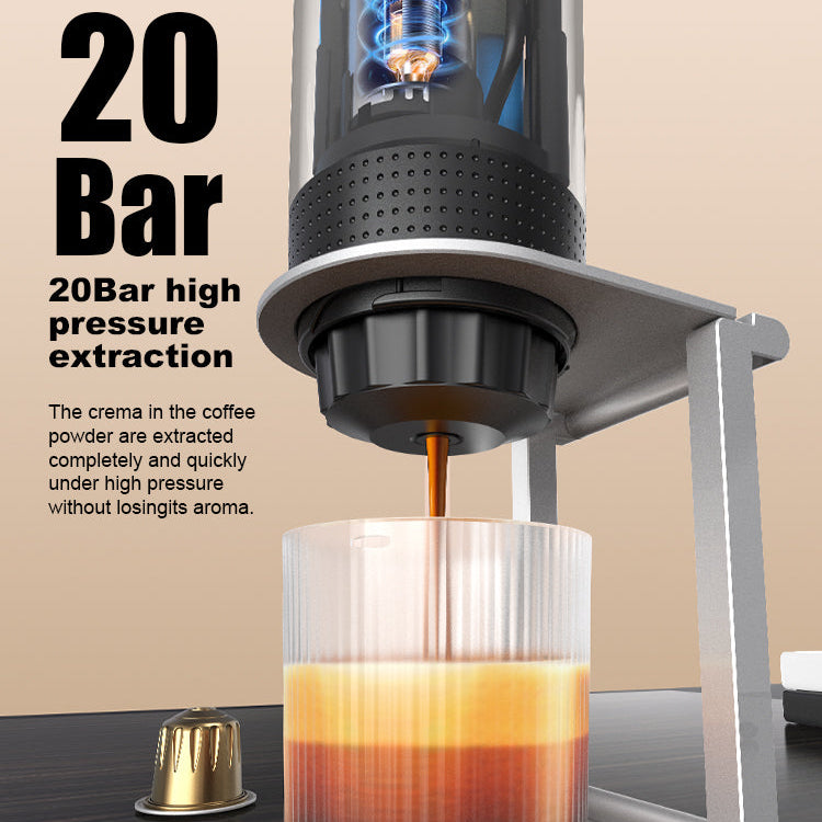 Portable Espresso Machine 20 Bar – Self-Heating 3-in-1 Coffee Maker