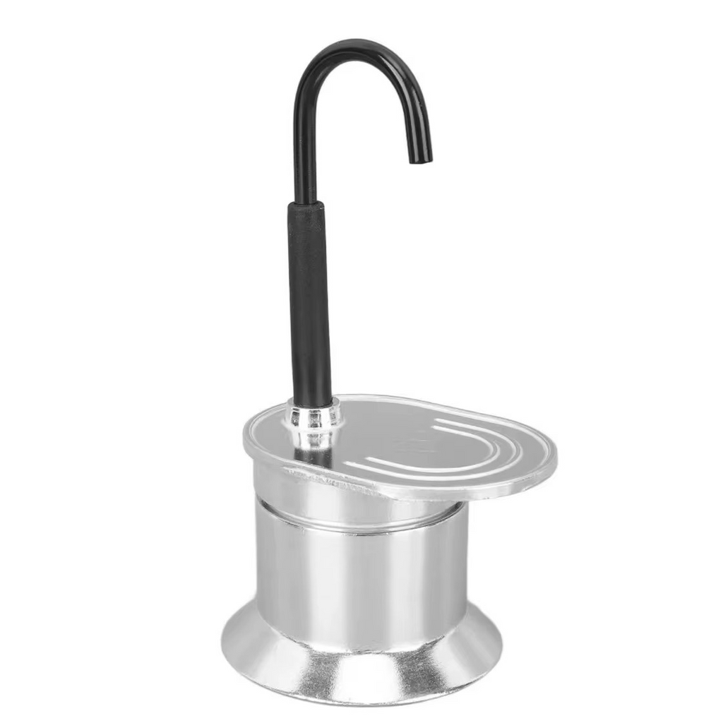 Single Pipe Espresso Coffee Maker – Mini Stainless Steel Moka Pot with Spout Design