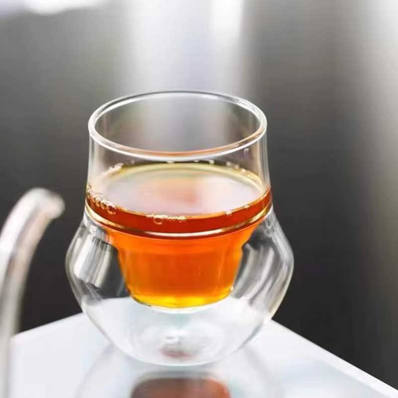Hand-Blown Japan Style Double Wall Glass Mug – Clear Heat-Resistant Drinking Cup