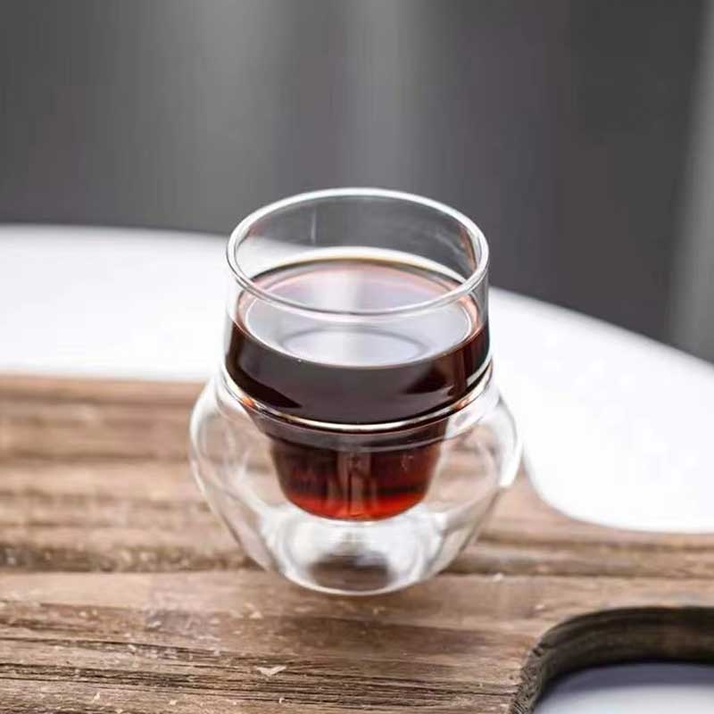 Hand-Blown Japan Style Double Wall Glass Mug – Clear Heat-Resistant Drinking Cup