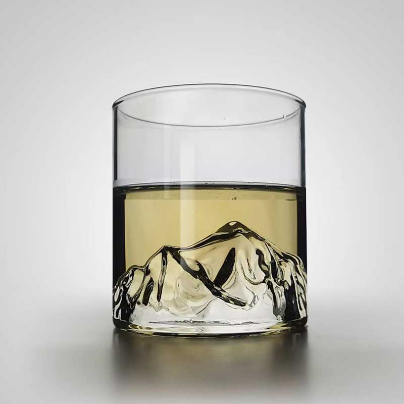 Hand-Blown Snow Mountain Design Glass – Unique Shaped Whisky, Beer, and Red Wine Cup