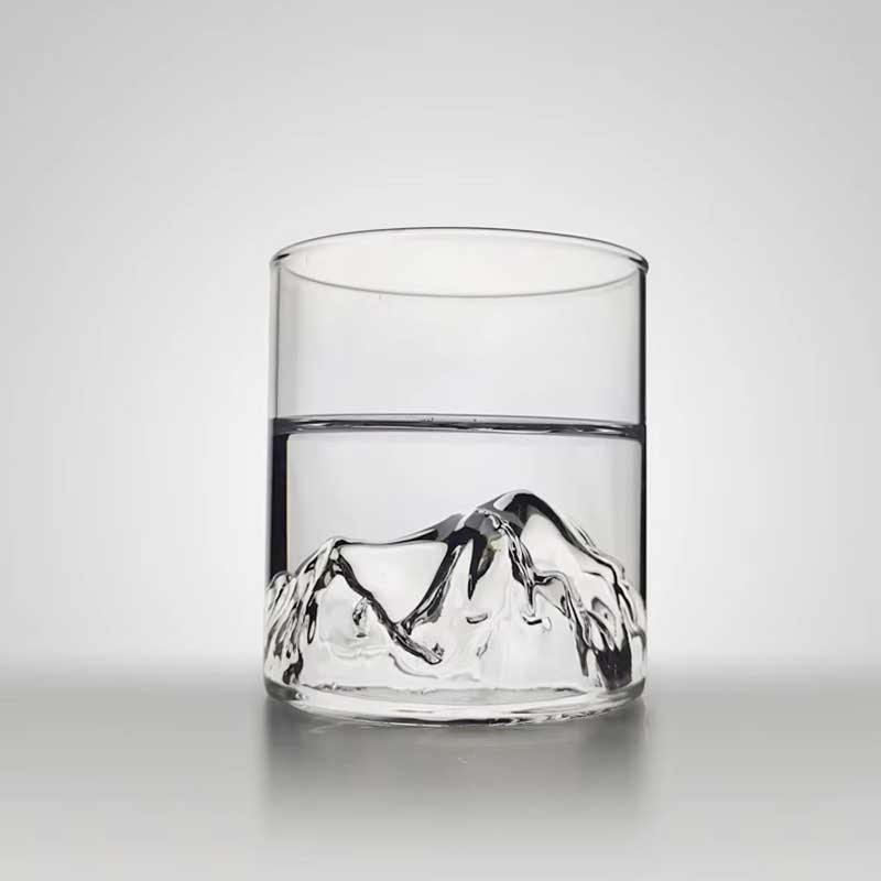Hand-Blown Snow Mountain Design Glass – Unique Shaped Whisky, Beer, and Red Wine Cup