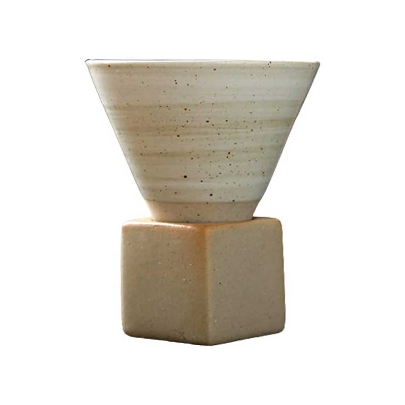 Hand-Painted Glaze Ceramic Espresso and Tea Cup with Base – Coarse Ceramic Personal Water Cup