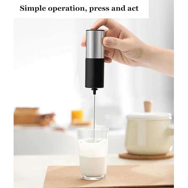 Handheld Electric Milk Frother – Battery Operated Mini Foamer & Manual Whisk for Coffee, Lattes, Cappuccino, Matcha & Hot Chocolate
