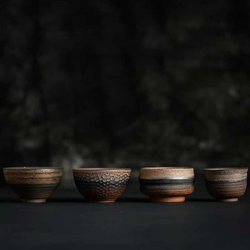 Handmade Japanese Antique Vintage Pottery Kung Fu Espresso Coffee and Tea Cup
