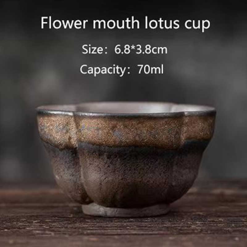 Handmade Japanese Antique Vintage Pottery Kung Fu Espresso Coffee and Tea Cup