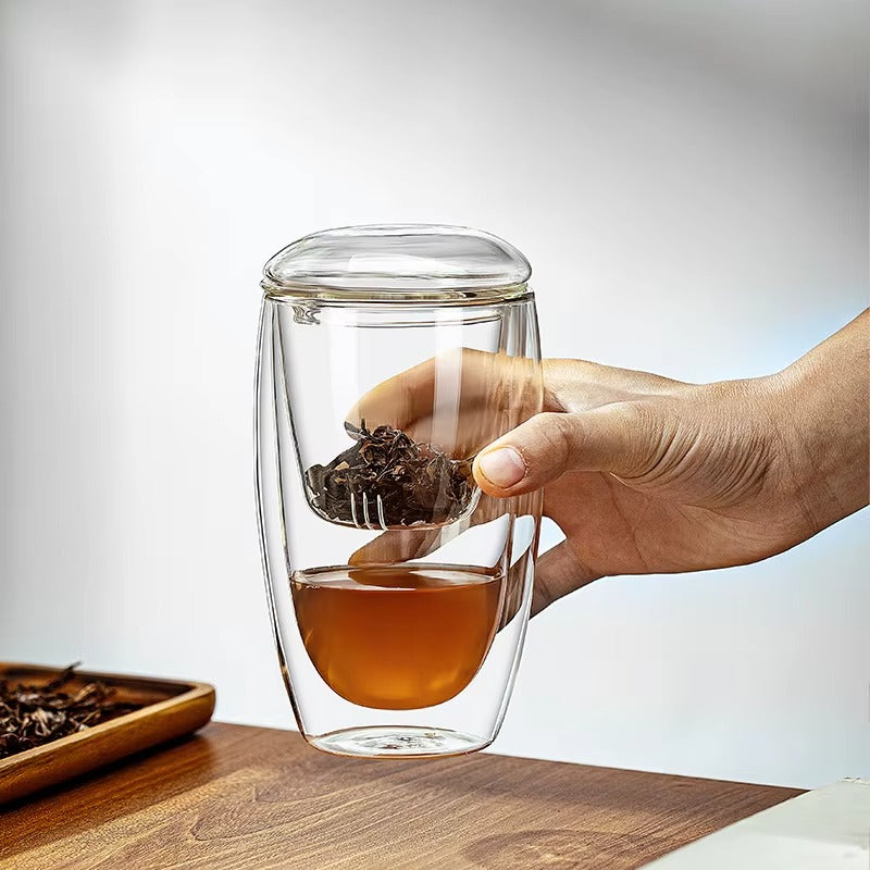 350ml Double Wall Glass Teapot with Infuser