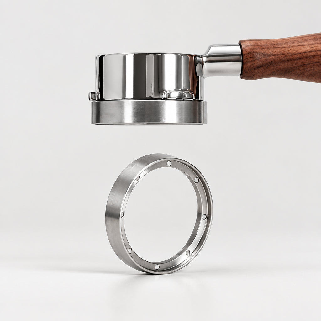 Magnetic Stainless Steel Espresso Dosing Funnel – 51mm, 53mm & 58mm