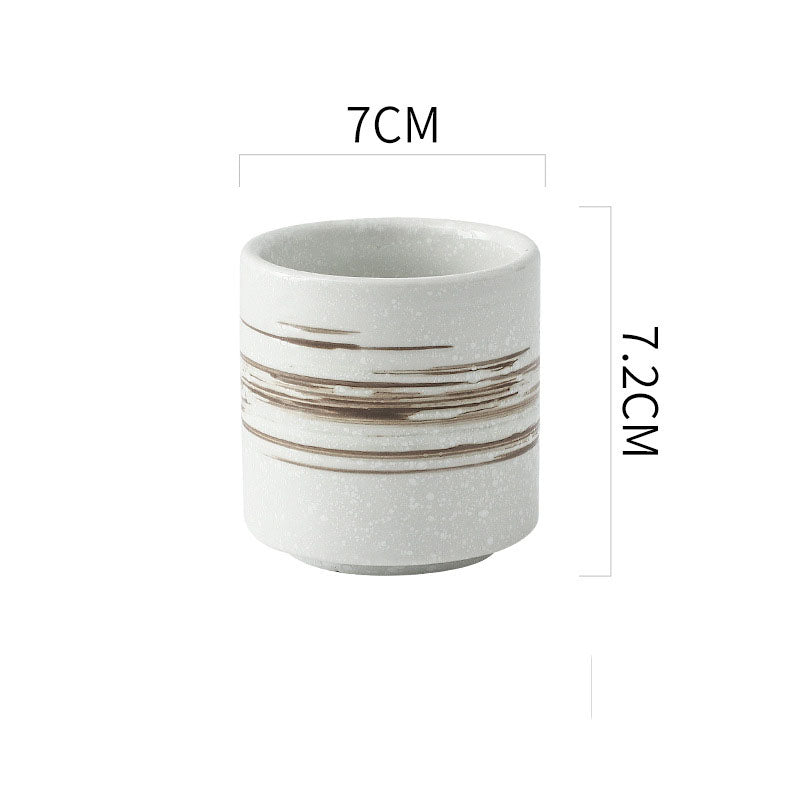 Japanese Style Ceramic Cups Set of 3 | 200ml Handleless Tea, Coffee & Sake Cups