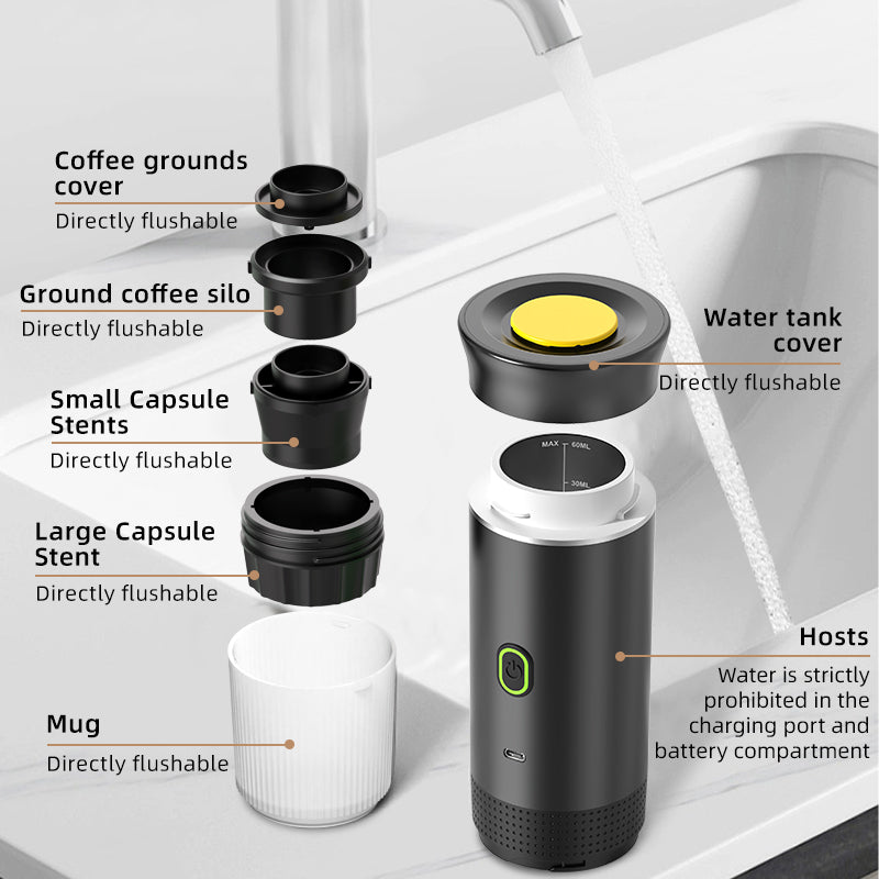 Portable Espresso Machine 20 Bar – Self-Heating 3-in-1 Coffee Maker