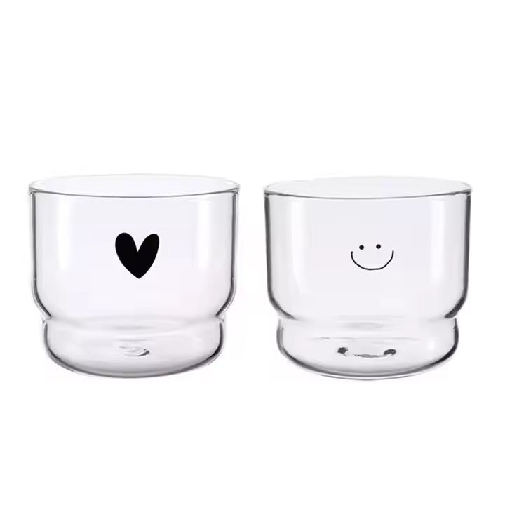 Stackable Glass Cups Set of 2