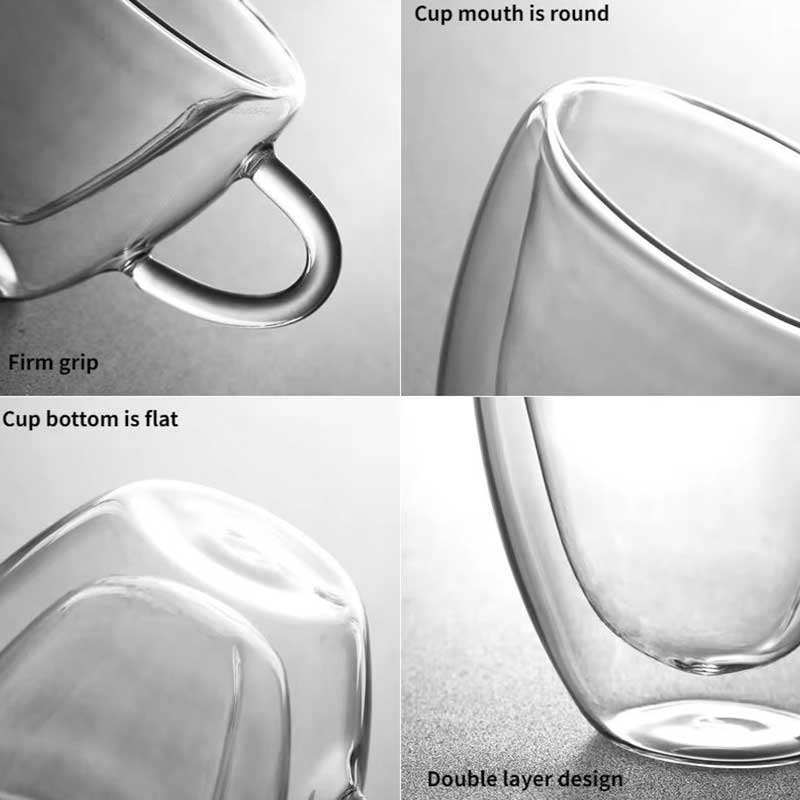 Heart-Shaped Double Wall Glass Mug – Double Layer Love Heart Tea, Milk, and Juice Cup