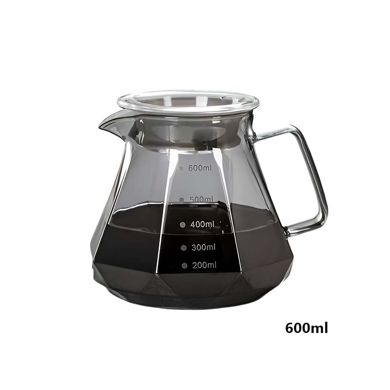 Heat-Resistant Glass Coffee Dripper and Server Set – 600ml Pour Over Kettle and Teapot