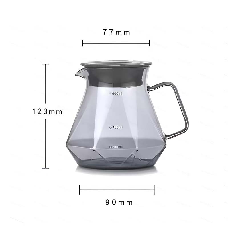 Heat-Resistant Glass Coffee Dripper and Server Set – 600ml Pour Over Kettle and Teapot