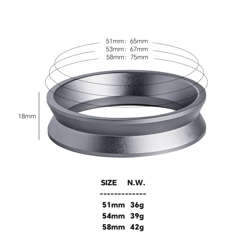 Magnetic Aluminum Alloy Espresso Dosing Funnel – 51mm & 58mm