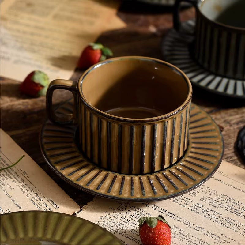 Retro Stripe 220ml Mug Set – Assorted Colors - Set of 3