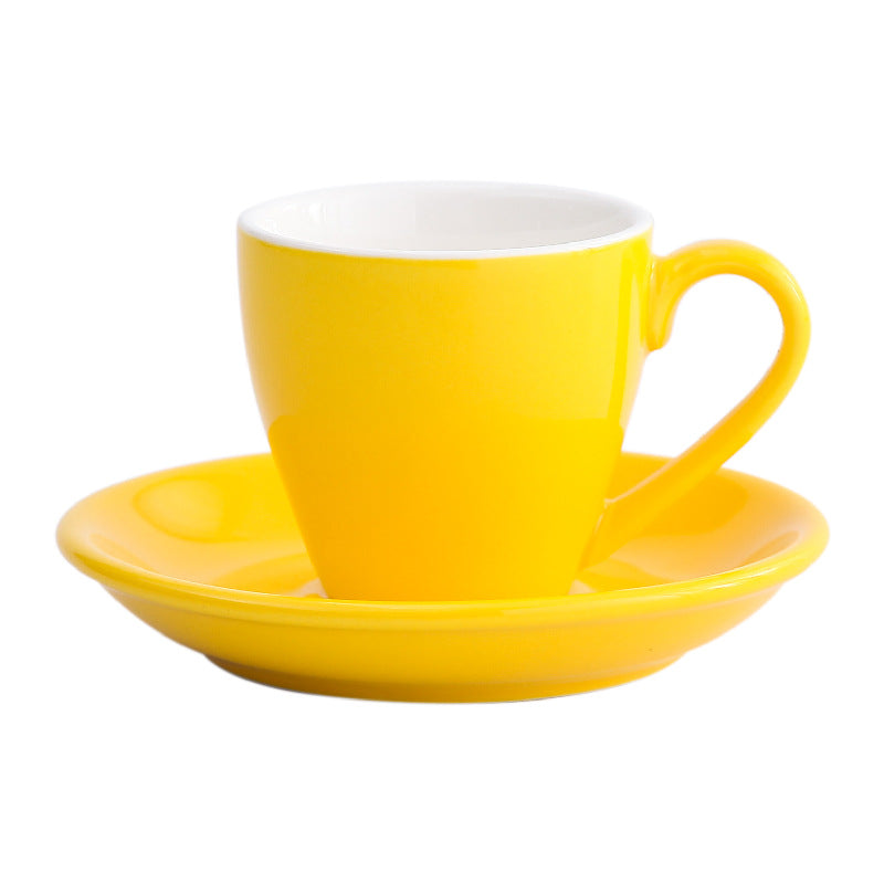 Set of 6 Italian Ceramic Espresso Cups & Saucers – 80ml