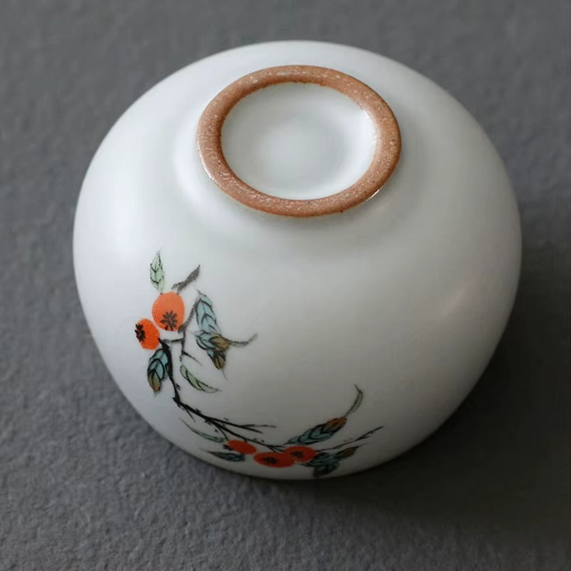 200ml Kung Fu Persimmon Porcelain Tea & Coffee Cup Set