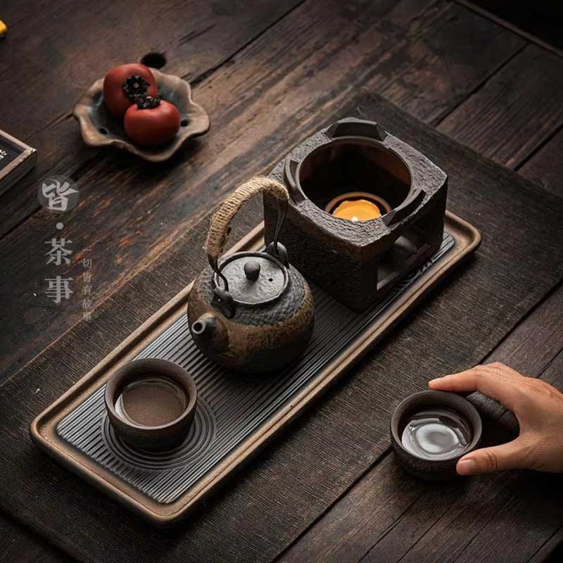 Japandi Stoneware Tea Set with Teapot & 2 Cups
