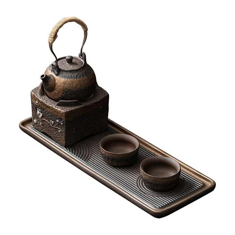 Japandi Stoneware Tea Set with Teapot & 2 Cups