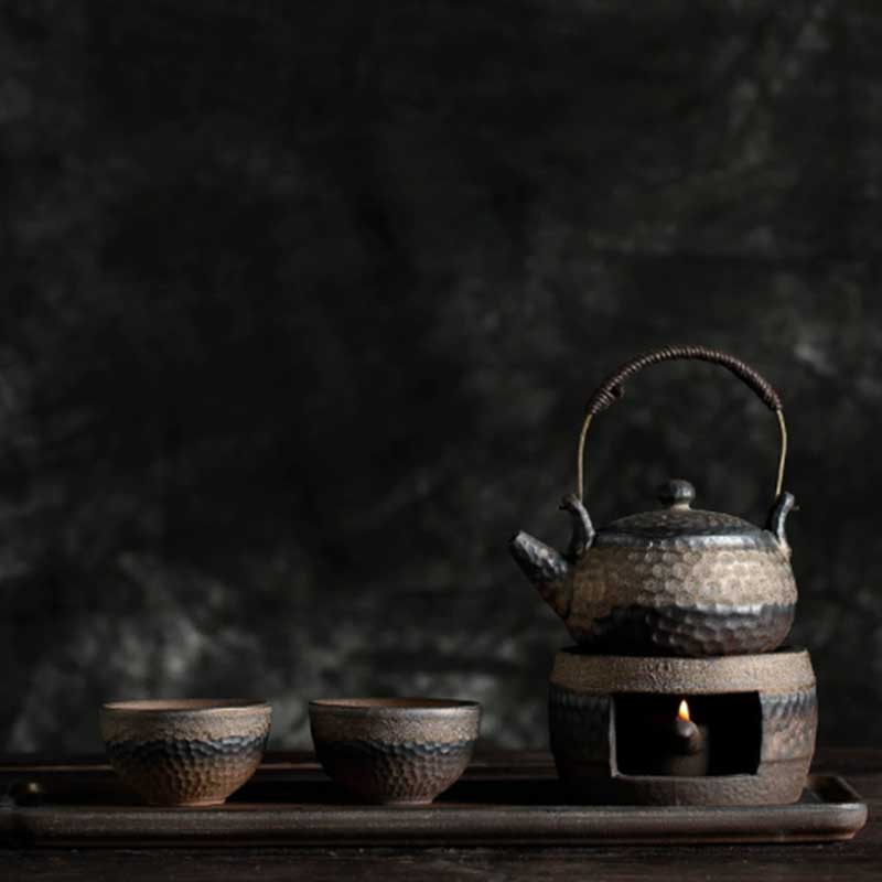 Japandi Stoneware Tea Set with Teapot & 2 Cups