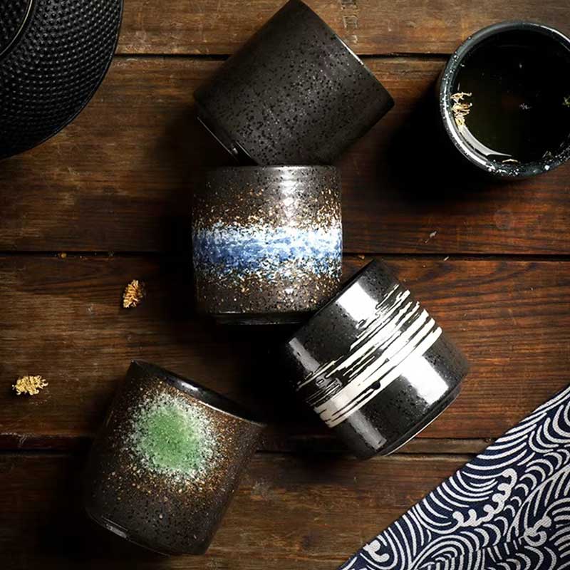 Japanese Style Ceramic Coffee Mug – Hand-Painted Porcelain Espresso and Sake Cup, Vintage Traditional Teacup