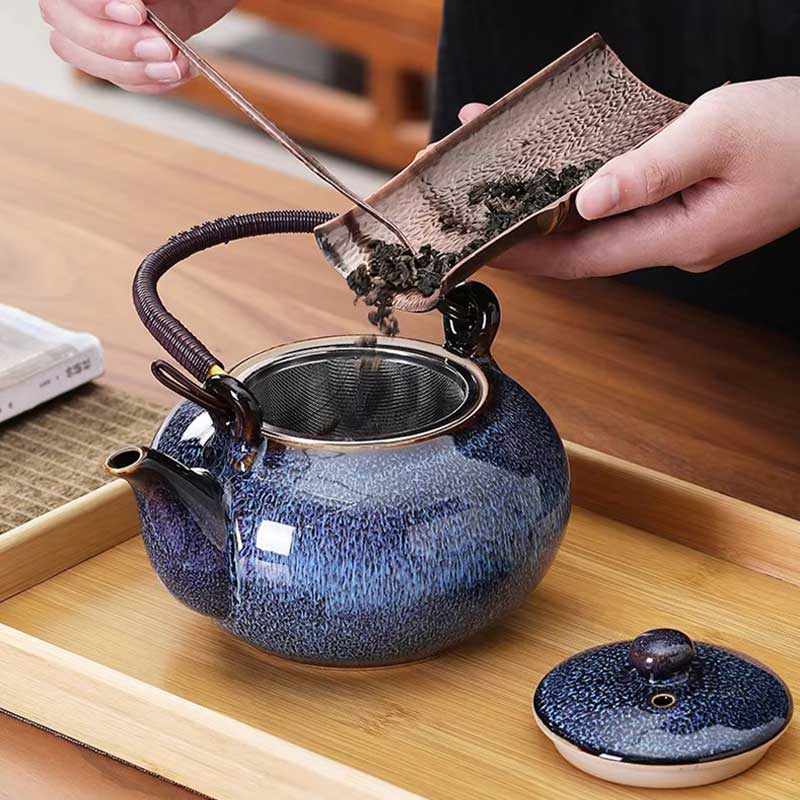 Japanese Style Ceramic Teapot Set with 6 Cups