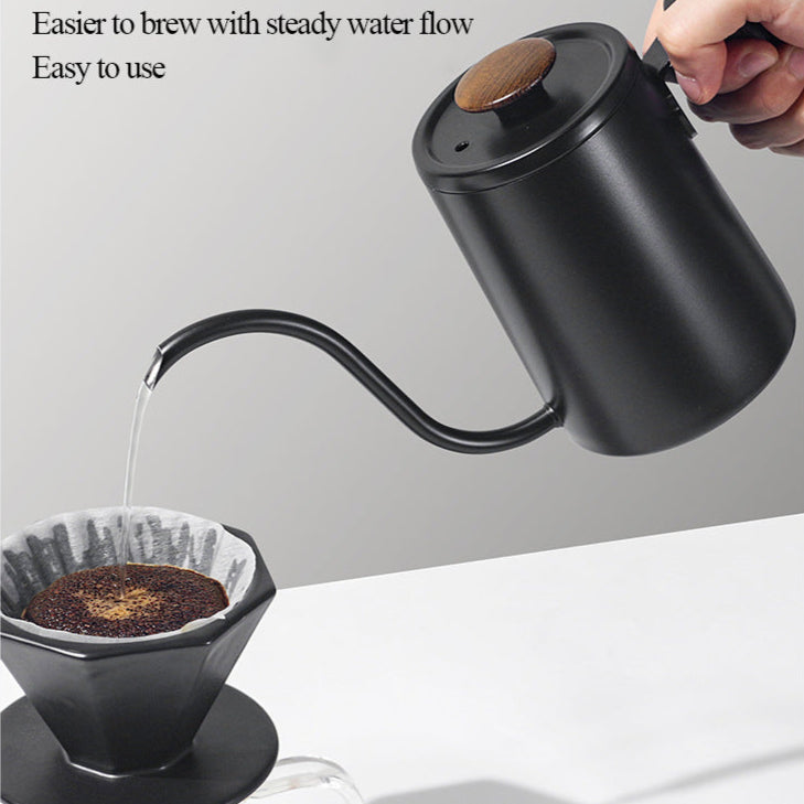 Premium Hand Brewed Pour Over Coffee Kit –  Borosilicate Glass Dripper & Server Set with Gooseneck Kettle