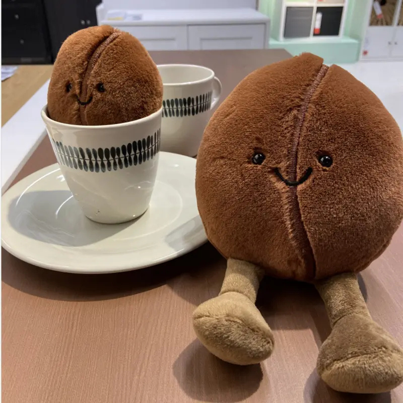 Kawaii Coffee Bean Pig Plush Toy – 13cm Soft Stuffed Doll for All Age Decor or Stress Relief