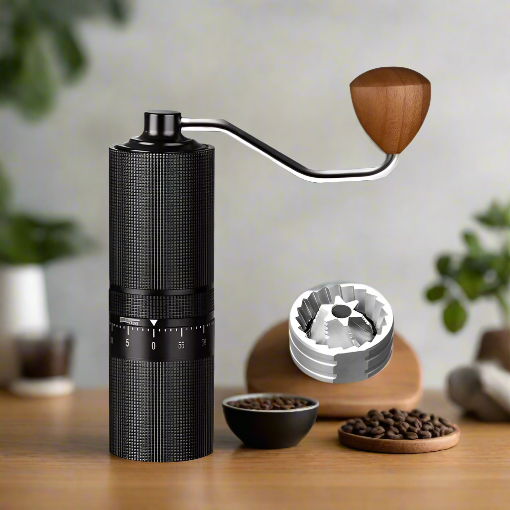 Manual Coffee Grinder – 60-Setting Adjustable Stainless Steel Burr with Aluminum Body
