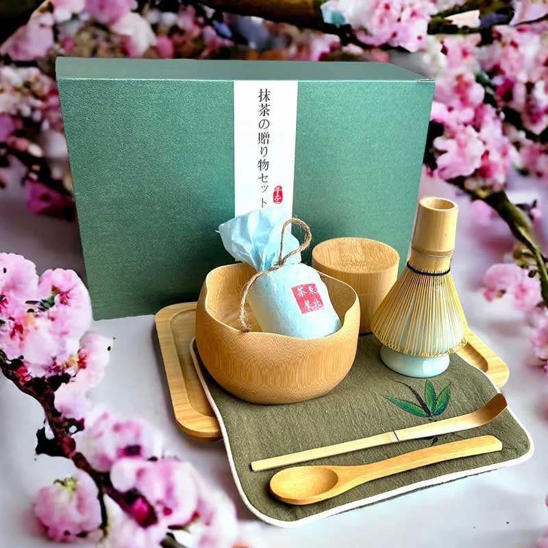 Matcha Tea Whisk & Brush Set – Traditional Song Dynasty Style Tea Maker Tool Kit in Japanese-Inspired High-End Gift Box