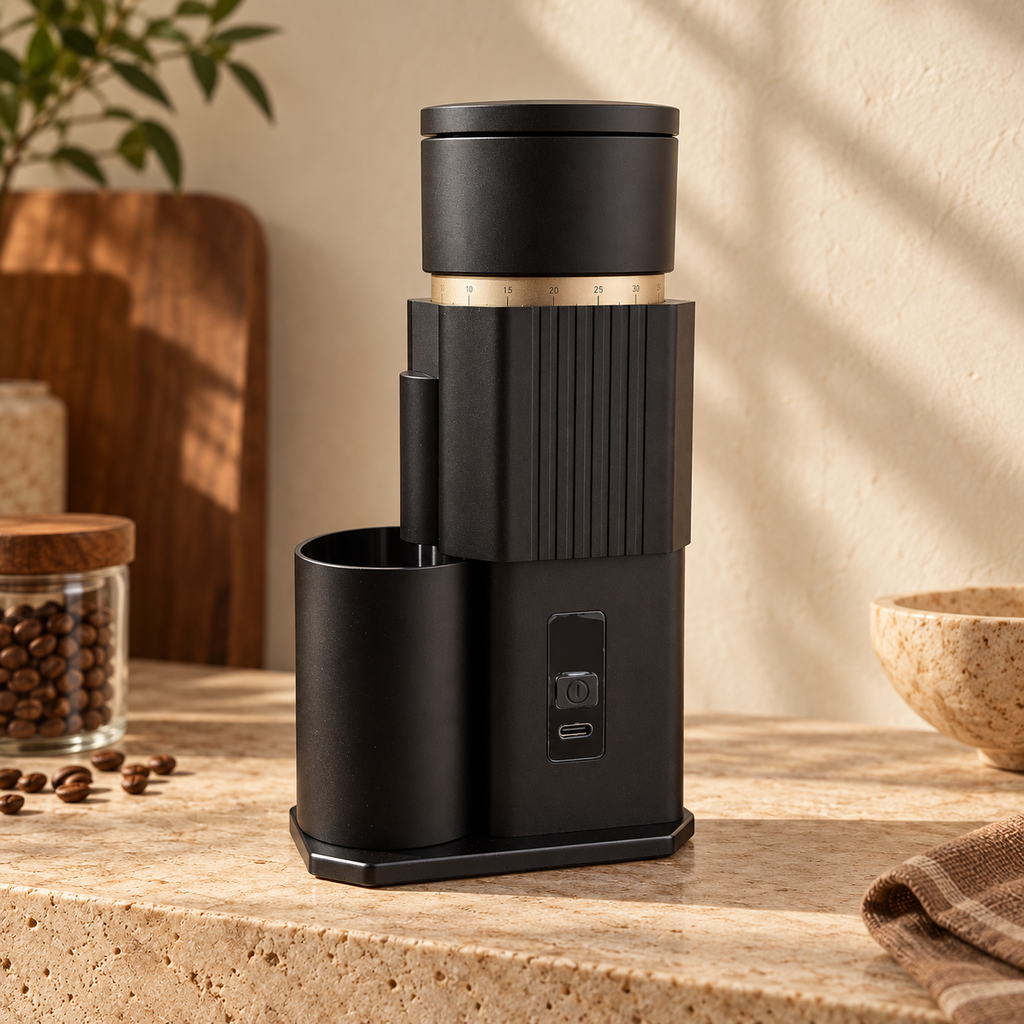 BZ02 One-Touch Portable Coffee Grinder –– 38mm 6-Star SUS420 Conical Burrs