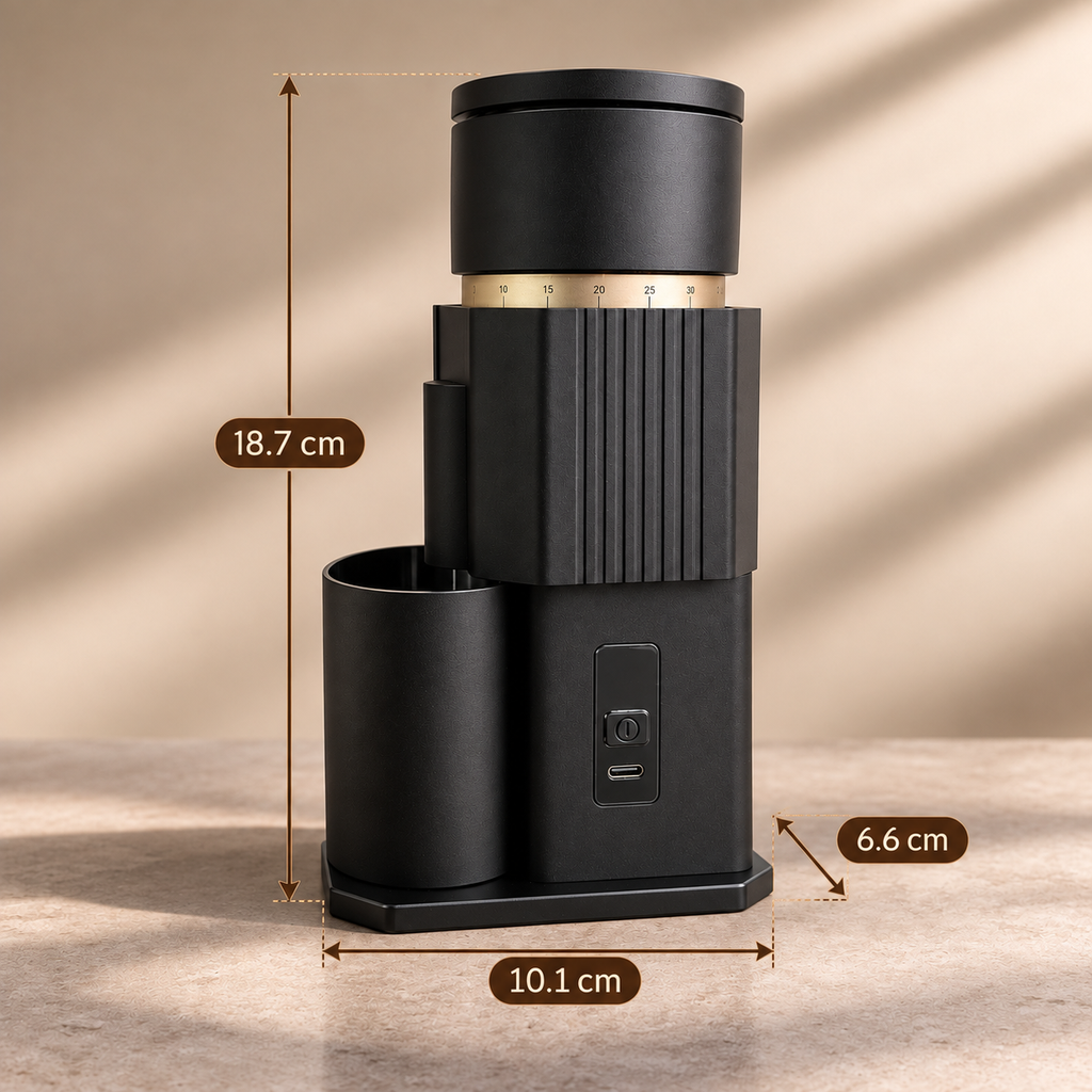 BZ02 One-Touch Portable Coffee Grinder –– 38mm 6-Star SUS420 Conical Burrs