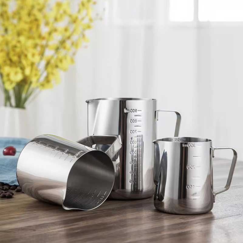 Milk Frothing Pitcher with Measurement Scale for Latte Art